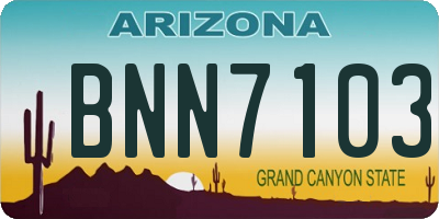 AZ license plate BNN7103