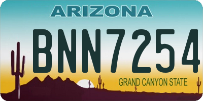 AZ license plate BNN7254