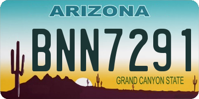 AZ license plate BNN7291
