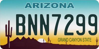 AZ license plate BNN7299