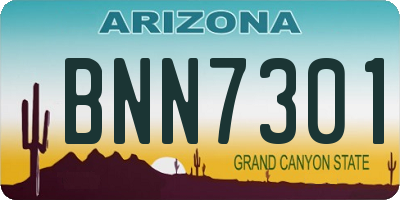 AZ license plate BNN7301