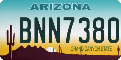AZ license plate BNN7380