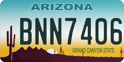 AZ license plate BNN7406
