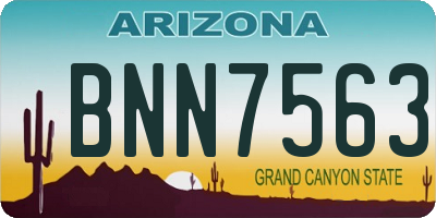 AZ license plate BNN7563