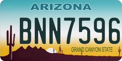 AZ license plate BNN7596