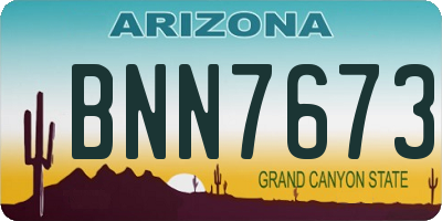 AZ license plate BNN7673