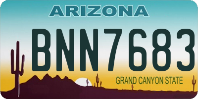AZ license plate BNN7683