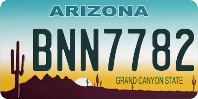 AZ license plate BNN7782