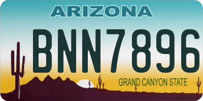 AZ license plate BNN7896