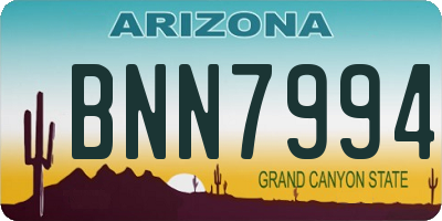 AZ license plate BNN7994