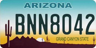 AZ license plate BNN8042