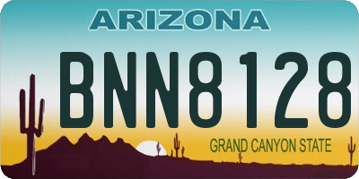AZ license plate BNN8128