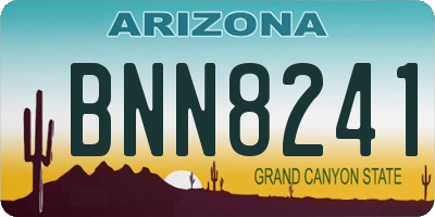AZ license plate BNN8241