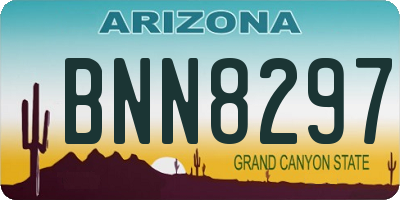 AZ license plate BNN8297