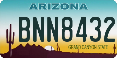 AZ license plate BNN8432