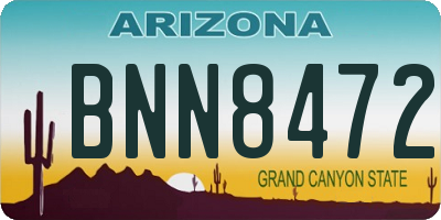 AZ license plate BNN8472