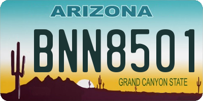 AZ license plate BNN8501