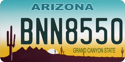 AZ license plate BNN8550