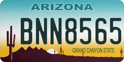 AZ license plate BNN8565
