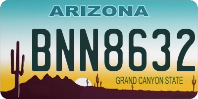 AZ license plate BNN8632