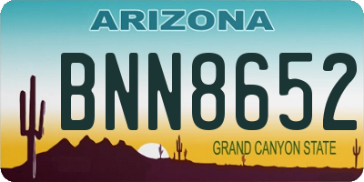 AZ license plate BNN8652