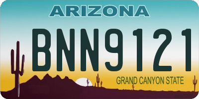 AZ license plate BNN9121