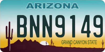 AZ license plate BNN9149