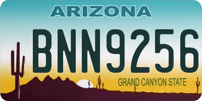 AZ license plate BNN9256