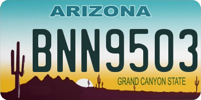 AZ license plate BNN9503