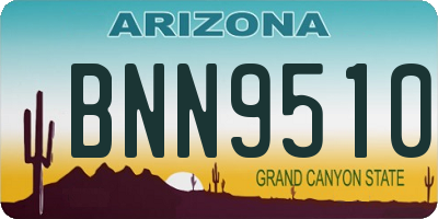 AZ license plate BNN9510