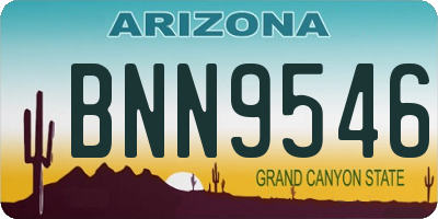 AZ license plate BNN9546