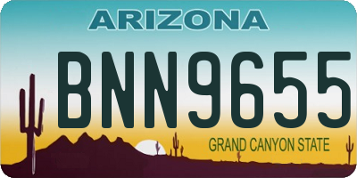 AZ license plate BNN9655