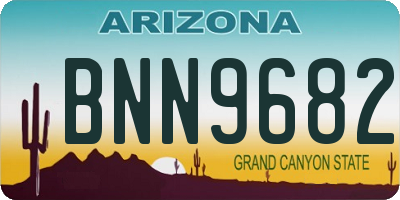AZ license plate BNN9682