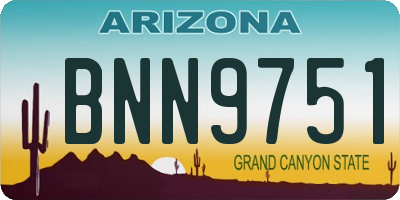 AZ license plate BNN9751