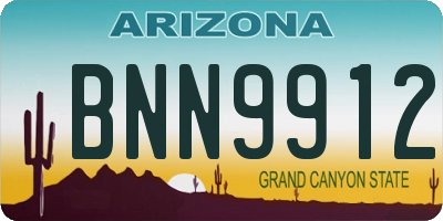 AZ license plate BNN9912