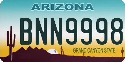 AZ license plate BNN9998