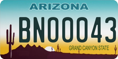 AZ license plate BNO0043