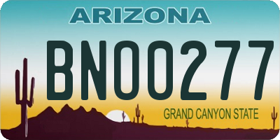 AZ license plate BNO0277