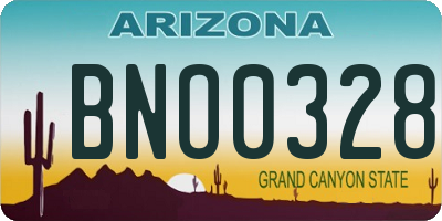 AZ license plate BNO0328