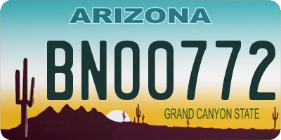 AZ license plate BNO0772