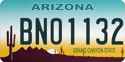 AZ license plate BNO1132