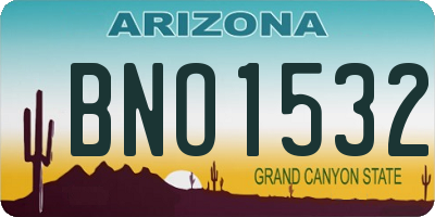 AZ license plate BNO1532