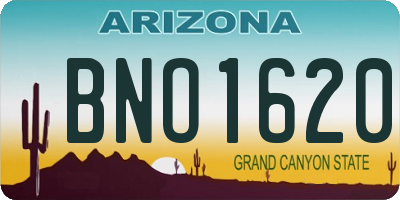 AZ license plate BNO1620