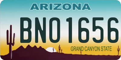 AZ license plate BNO1656