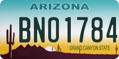 AZ license plate BNO1784