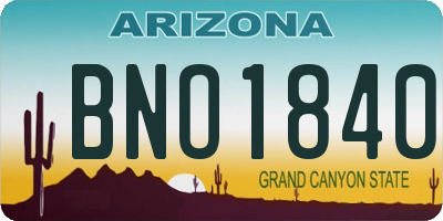 AZ license plate BNO1840