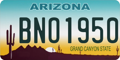 AZ license plate BNO1950