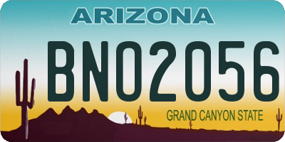 AZ license plate BNO2056