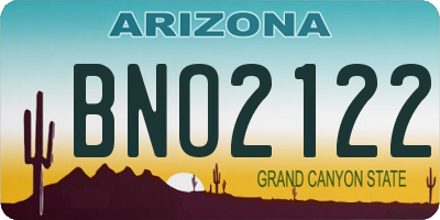 AZ license plate BNO2122
