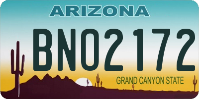 AZ license plate BNO2172